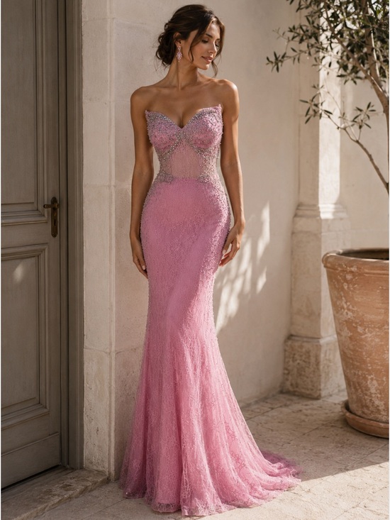 Jovani Dresses & Skirts - Jovani NWT Pink Lace Gown